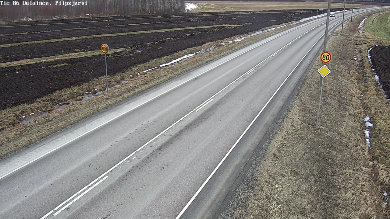 Weather Camera Image Väg 86 Oulais, Piipsjärvi, Oulainen, Pohjois-Pohjanmaa