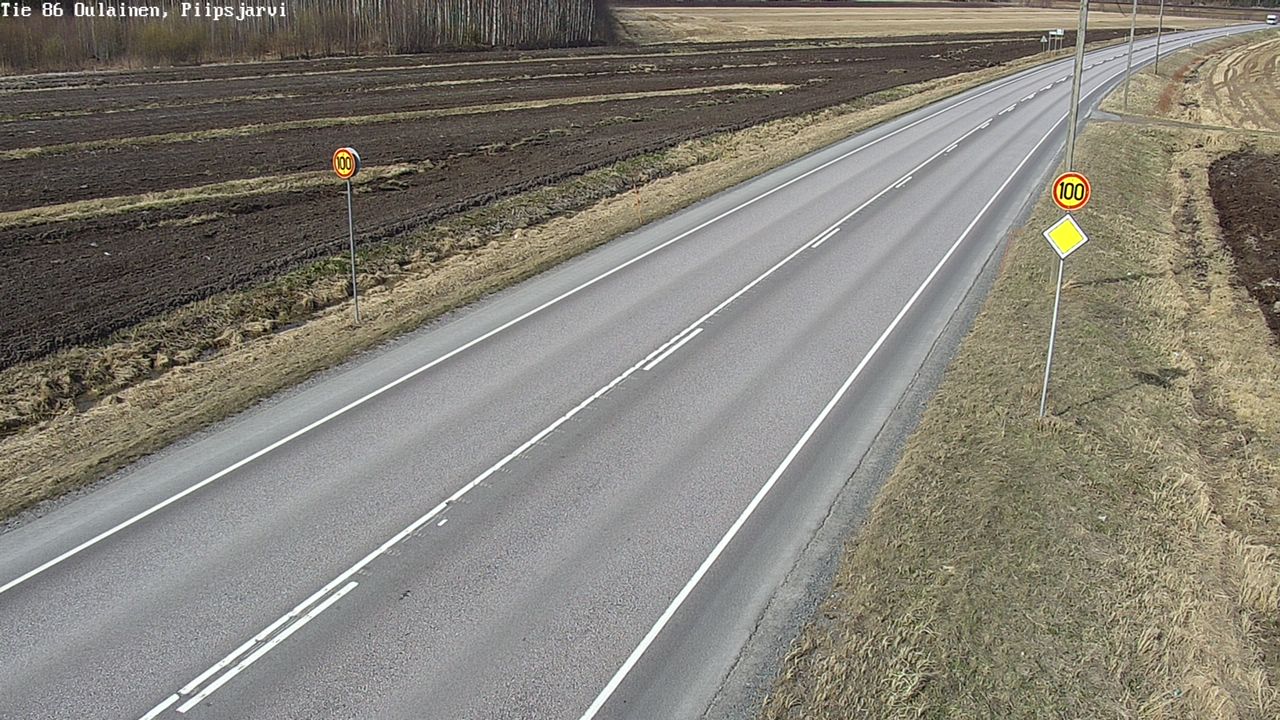 Weather Camera Image Väg 86 Oulais, Piipsjärvi, Oulainen, Pohjois-Pohjanmaa