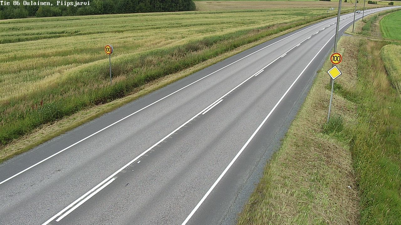 Weather Camera Image Väg 86 Oulais, Piipsjärvi, Oulainen, Pohjois-Pohjanmaa