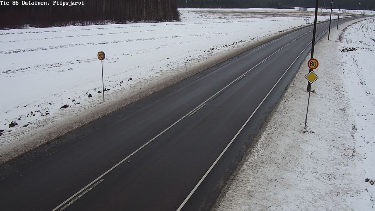 Weather Camera Image Väg 86 Oulais, Piipsjärvi, Oulainen, Pohjois-Pohjanmaa