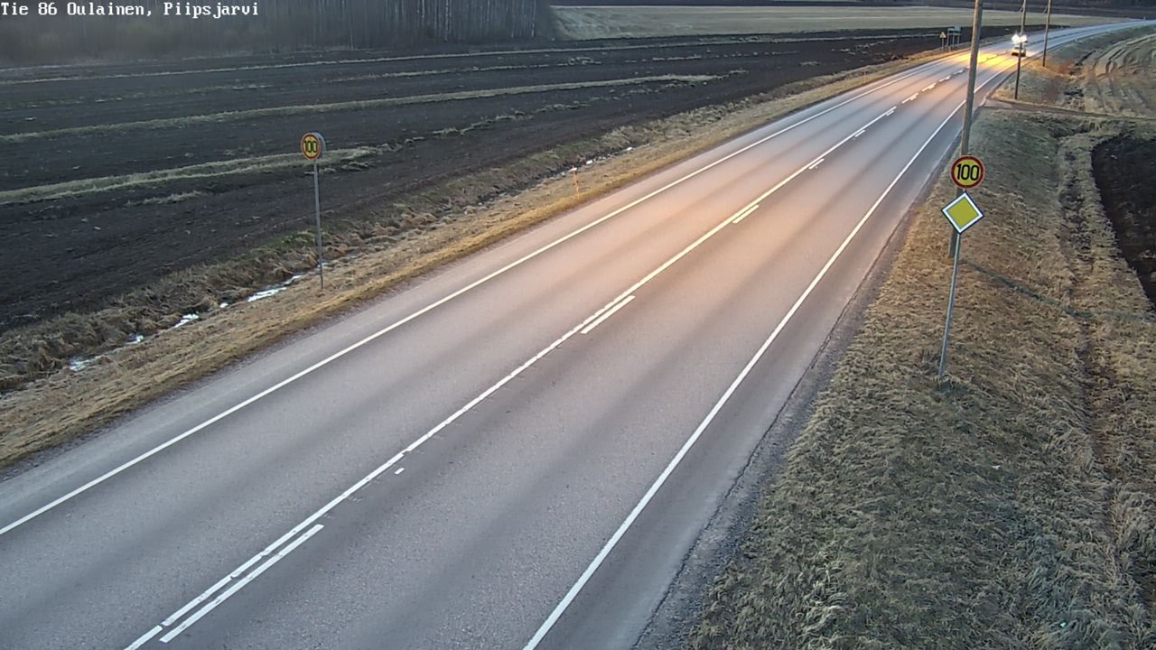 Weather Camera Image Väg 86 Oulais, Piipsjärvi, Oulainen, Pohjois-Pohjanmaa