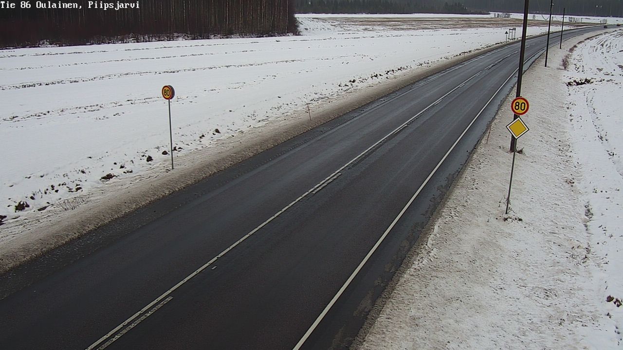 Weather Camera Image Väg 86 Oulais, Piipsjärvi, Oulainen, Pohjois-Pohjanmaa