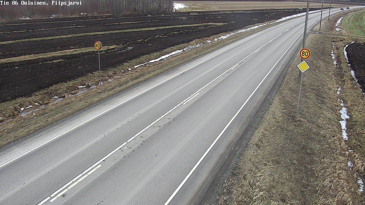 Weather Camera Image Road 86 Oulainen, Piipsjärvi, Oulainen, Pohjois-Pohjanmaa