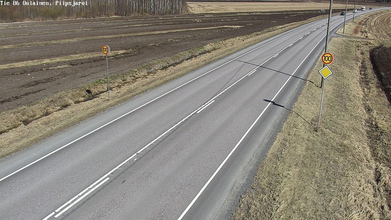 Weather Camera Image Väg 86 Oulais, Piipsjärvi, Oulainen, Pohjois-Pohjanmaa