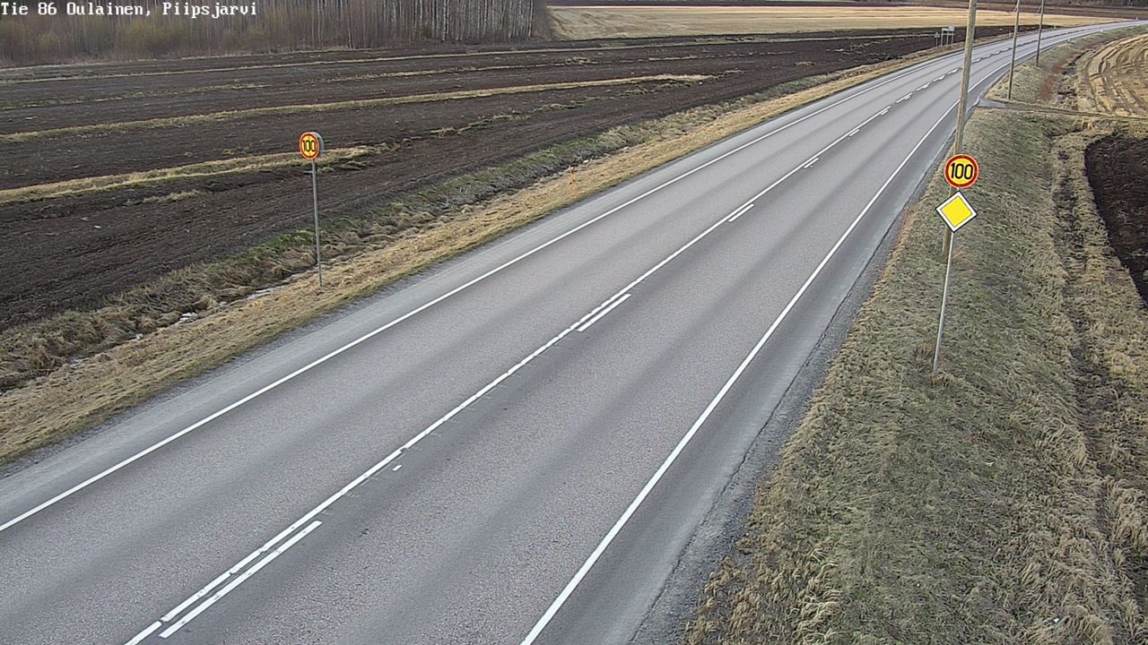 Weather Camera Image Väg 86 Oulais, Piipsjärvi, Oulainen, Pohjois-Pohjanmaa