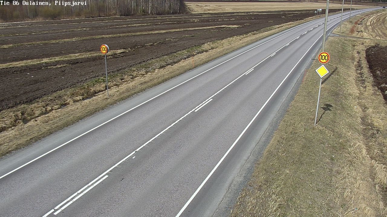 Weather Camera Image Väg 86 Oulais, Piipsjärvi, Oulainen, Pohjois-Pohjanmaa