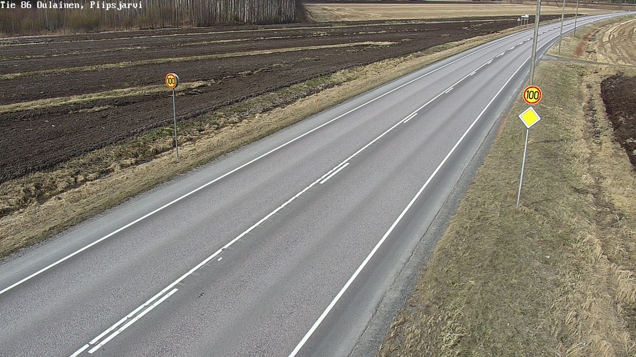 Weather Camera Image Väg 86 Oulais, Piipsjärvi, Oulainen, Pohjois-Pohjanmaa