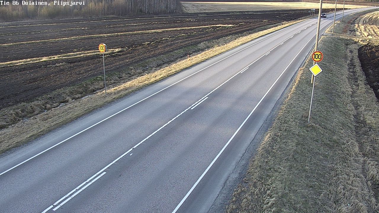 Weather Camera Image Väg 86 Oulais, Piipsjärvi, Oulainen, Pohjois-Pohjanmaa