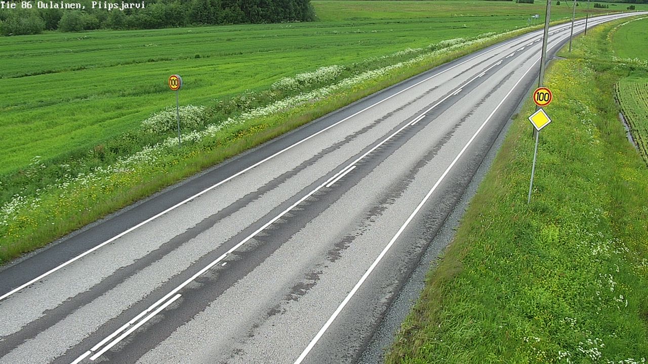 Weather Camera Image Väg 86 Oulais, Piipsjärvi, Oulainen, Pohjois-Pohjanmaa