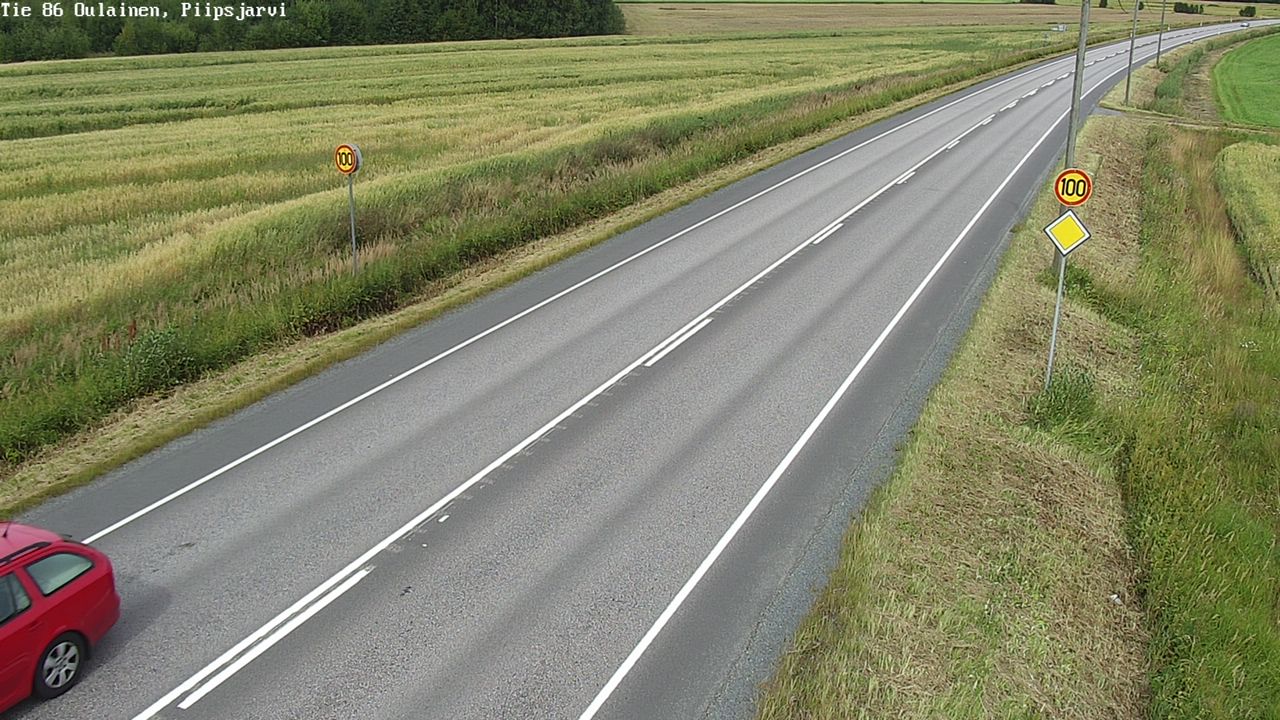 Weather Camera Image Väg 86 Oulais, Piipsjärvi, Oulainen, Pohjois-Pohjanmaa