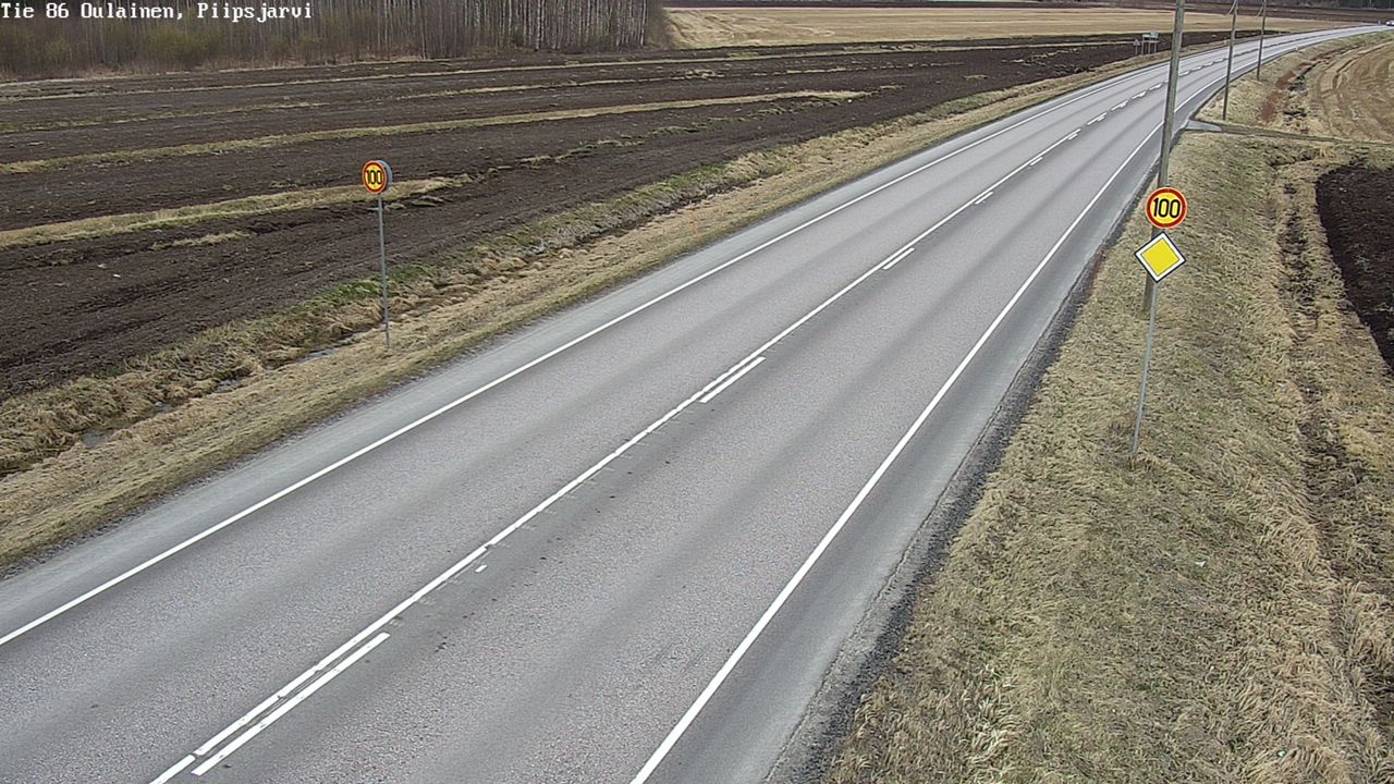 Weather Camera Image Väg 86 Oulais, Piipsjärvi, Oulainen, Pohjois-Pohjanmaa