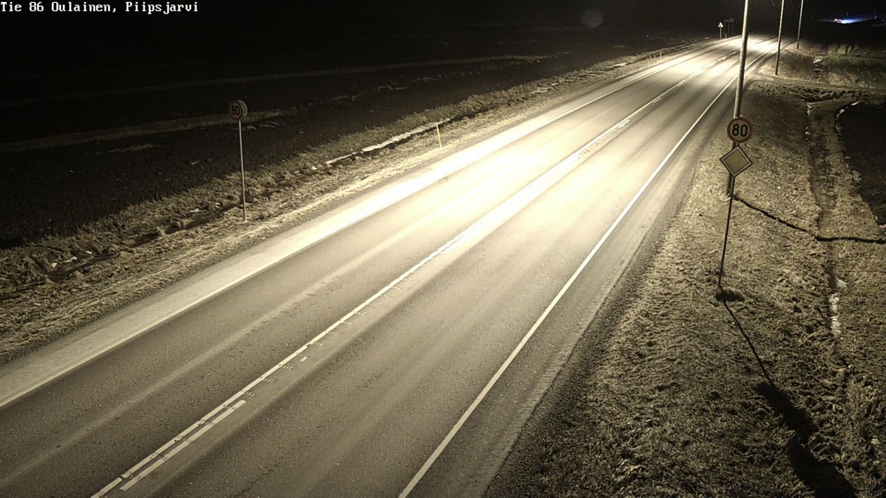 Weather Camera Image Väg 86 Oulais, Piipsjärvi, Oulainen, Pohjois-Pohjanmaa