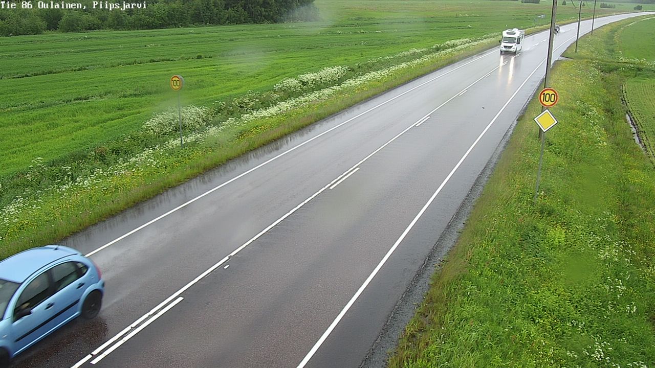 Weather Camera Image Väg 86 Oulais, Piipsjärvi, Oulainen, Pohjois-Pohjanmaa