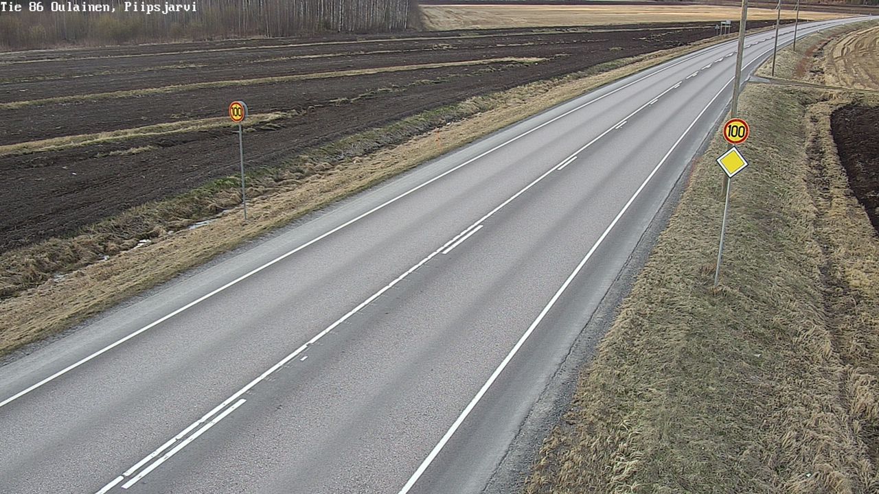 Weather Camera Image Väg 86 Oulais, Piipsjärvi, Oulainen, Pohjois-Pohjanmaa