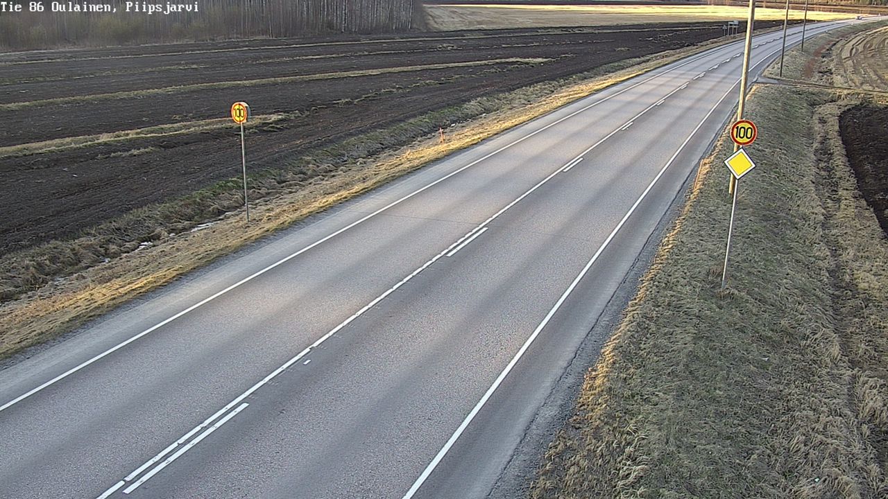 Weather Camera Image Väg 86 Oulais, Piipsjärvi, Oulainen, Pohjois-Pohjanmaa