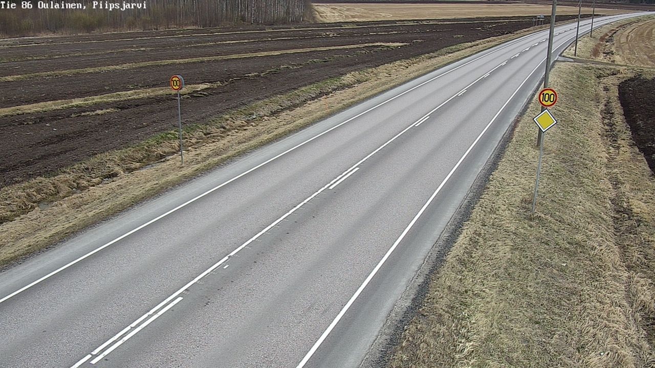Weather Camera Image Väg 86 Oulais, Piipsjärvi, Oulainen, Pohjois-Pohjanmaa