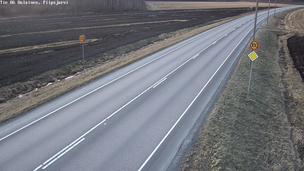 Weather Camera Image Väg 86 Oulais, Piipsjärvi, Oulainen, Pohjois-Pohjanmaa