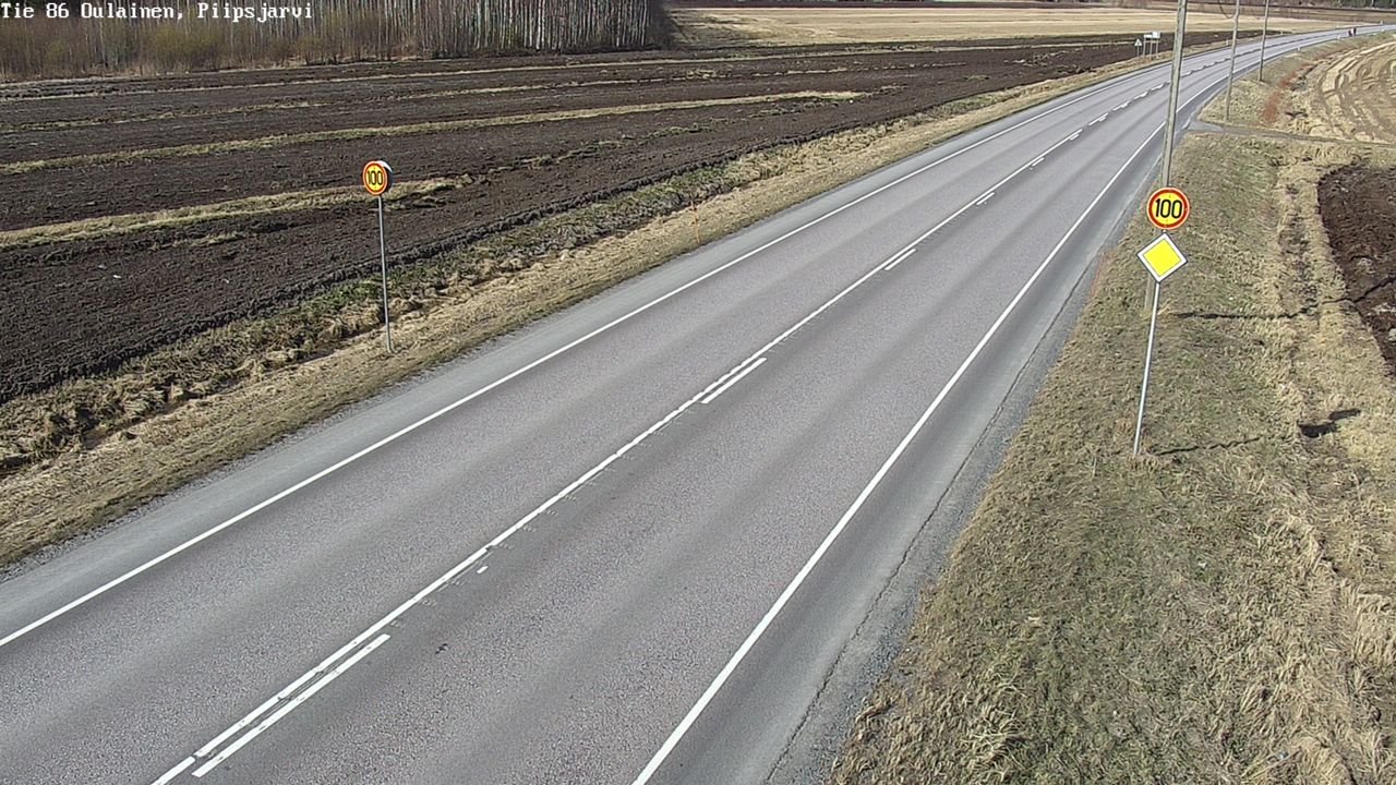 Weather Camera Image Väg 86 Oulais, Piipsjärvi, Oulainen, Pohjois-Pohjanmaa