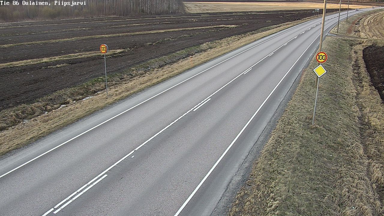 Weather Camera Image Väg 86 Oulais, Piipsjärvi, Oulainen, Pohjois-Pohjanmaa
