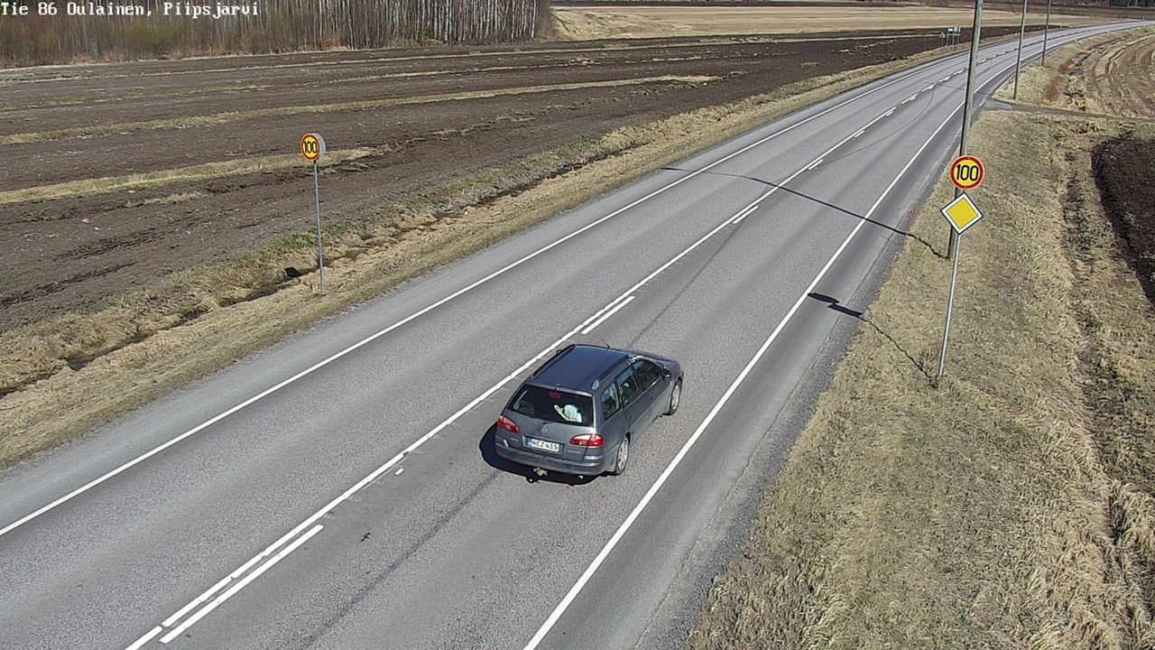 Weather Camera Image Väg 86 Oulais, Piipsjärvi, Oulainen, Pohjois-Pohjanmaa