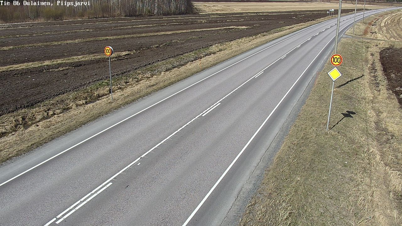 Weather Camera Image Väg 86 Oulais, Piipsjärvi, Oulainen, Pohjois-Pohjanmaa
