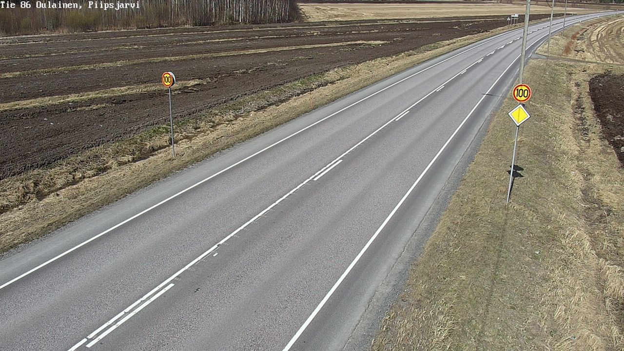 Weather Camera Image Väg 86 Oulais, Piipsjärvi, Oulainen, Pohjois-Pohjanmaa