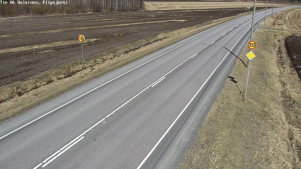 Weather Camera Image Väg 86 Oulais, Piipsjärvi, Oulainen, Pohjois-Pohjanmaa
