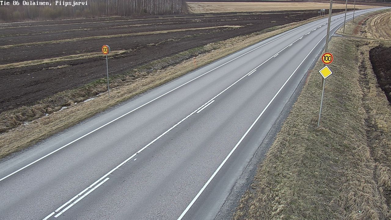 Weather Camera Image Väg 86 Oulais, Piipsjärvi, Oulainen, Pohjois-Pohjanmaa