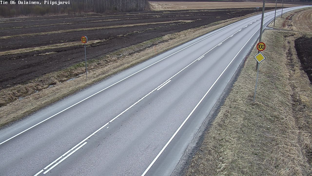 Weather Camera Image Väg 86 Oulais, Piipsjärvi, Oulainen, Pohjois-Pohjanmaa