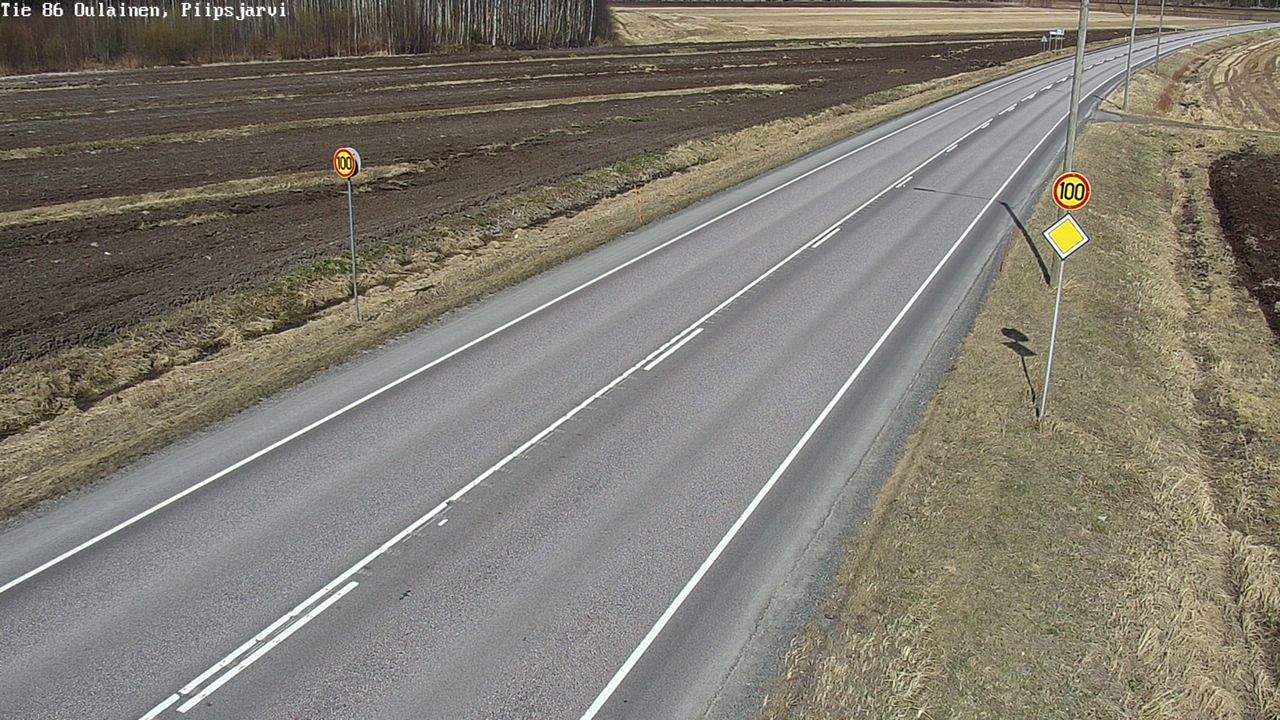 Weather Camera Image Väg 86 Oulais, Piipsjärvi, Oulainen, Pohjois-Pohjanmaa