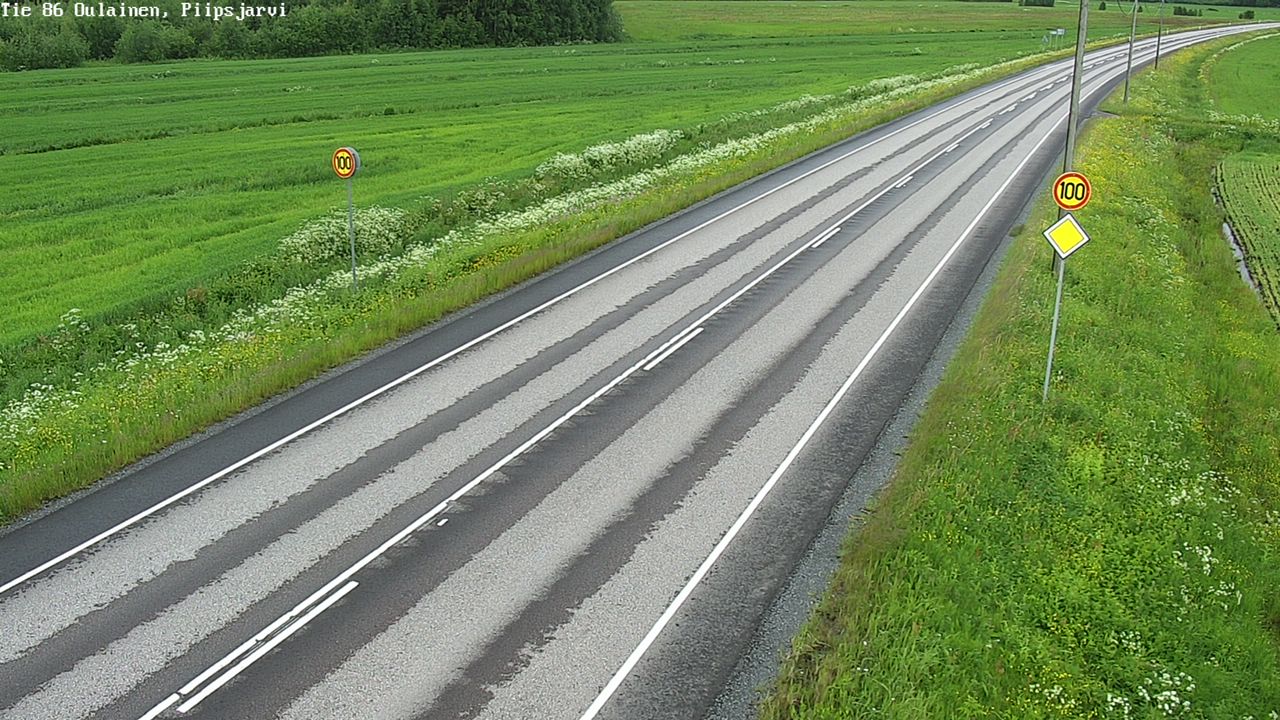 Weather Camera Image Väg 86 Oulais, Piipsjärvi, Oulainen, Pohjois-Pohjanmaa