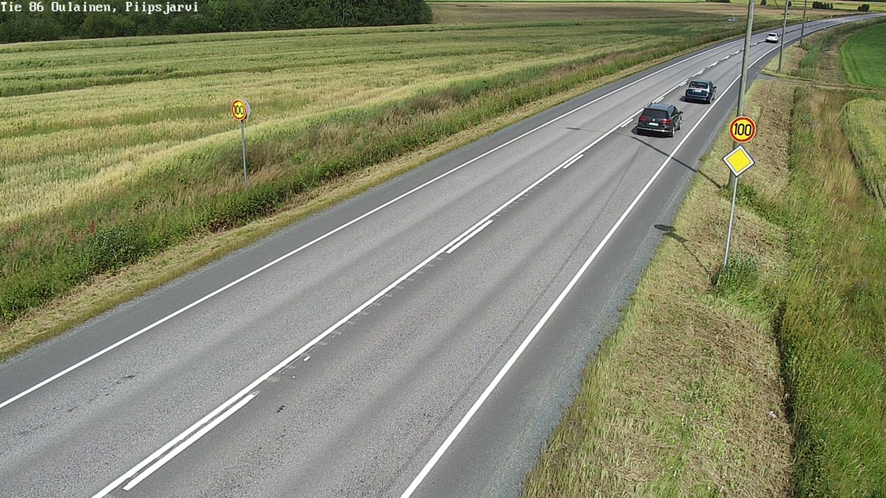 Weather Camera Image Väg 86 Oulais, Piipsjärvi, Oulainen, Pohjois-Pohjanmaa