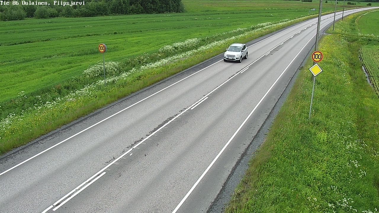 Weather Camera Image Väg 86 Oulais, Piipsjärvi, Oulainen, Pohjois-Pohjanmaa