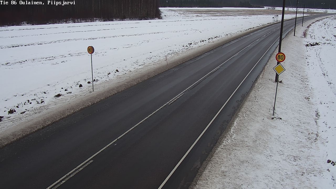 Weather Camera Image Väg 86 Oulais, Piipsjärvi, Oulainen, Pohjois-Pohjanmaa