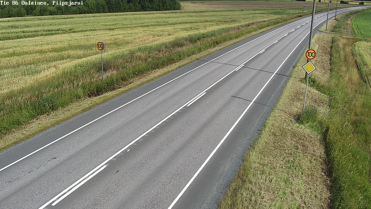 Weather Camera Image Väg 86 Oulais, Piipsjärvi, Oulainen, Pohjois-Pohjanmaa