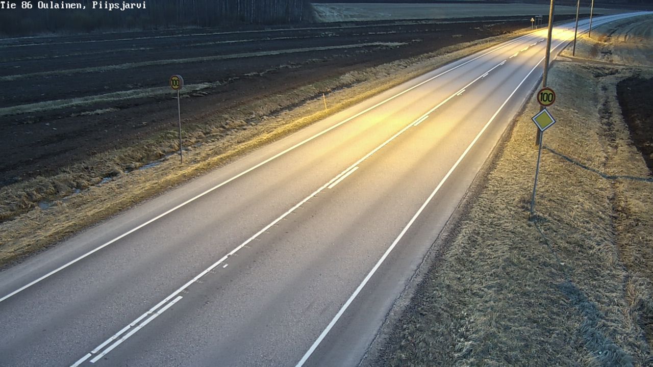 Weather Camera Image Väg 86 Oulais, Piipsjärvi, Oulainen, Pohjois-Pohjanmaa