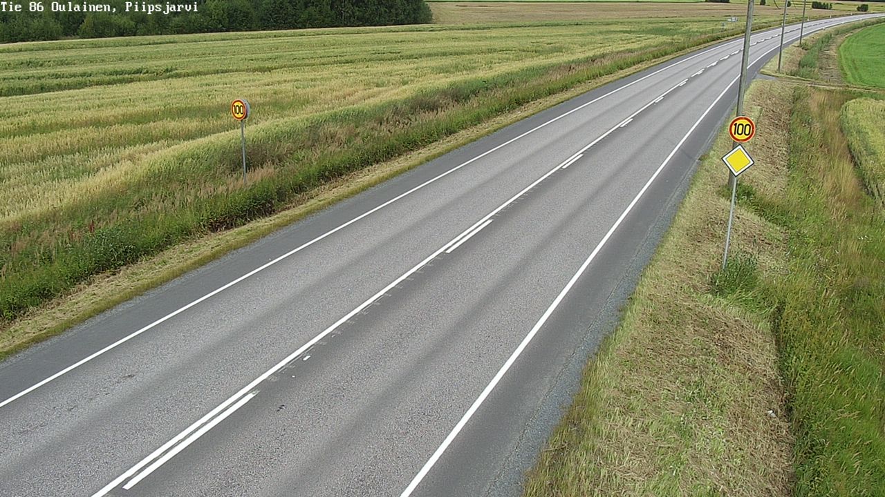 Weather Camera Image Väg 86 Oulais, Piipsjärvi, Oulainen, Pohjois-Pohjanmaa