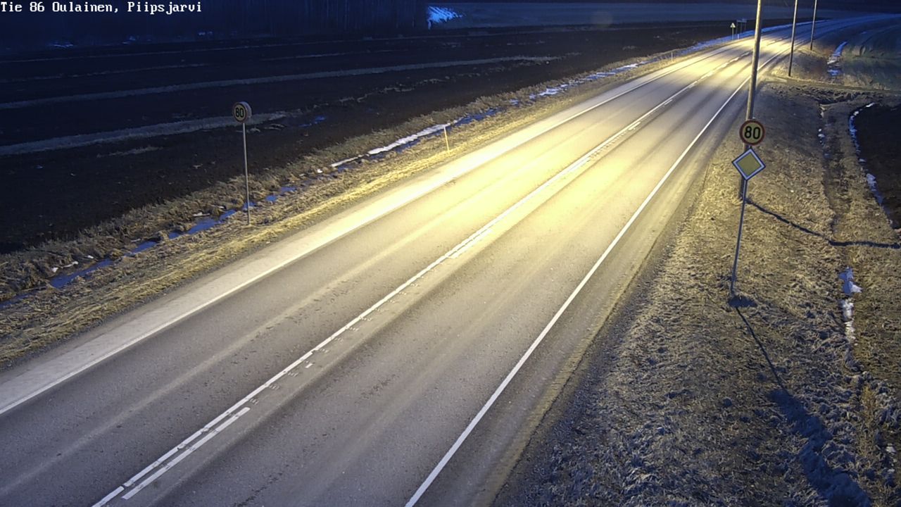 Weather Camera Image Väg 86 Oulais, Piipsjärvi, Oulainen, Pohjois-Pohjanmaa