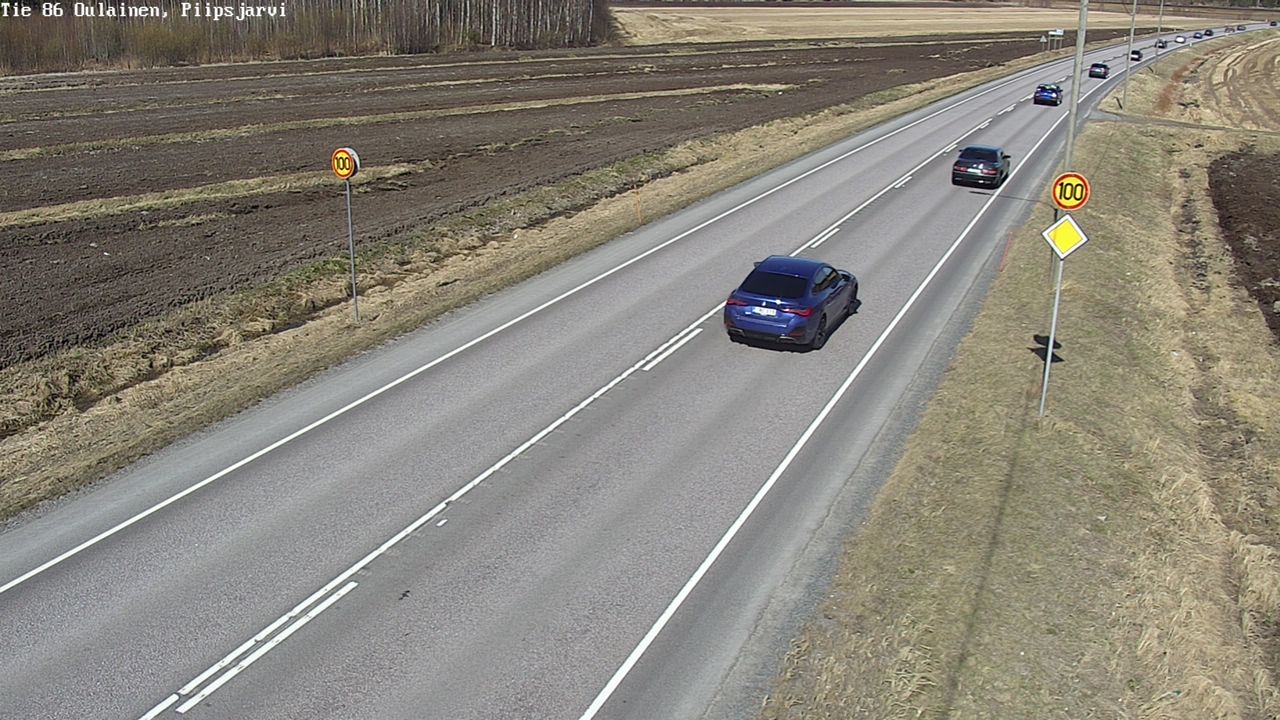 Weather Camera Image Väg 86 Oulais, Piipsjärvi, Oulainen, Pohjois-Pohjanmaa