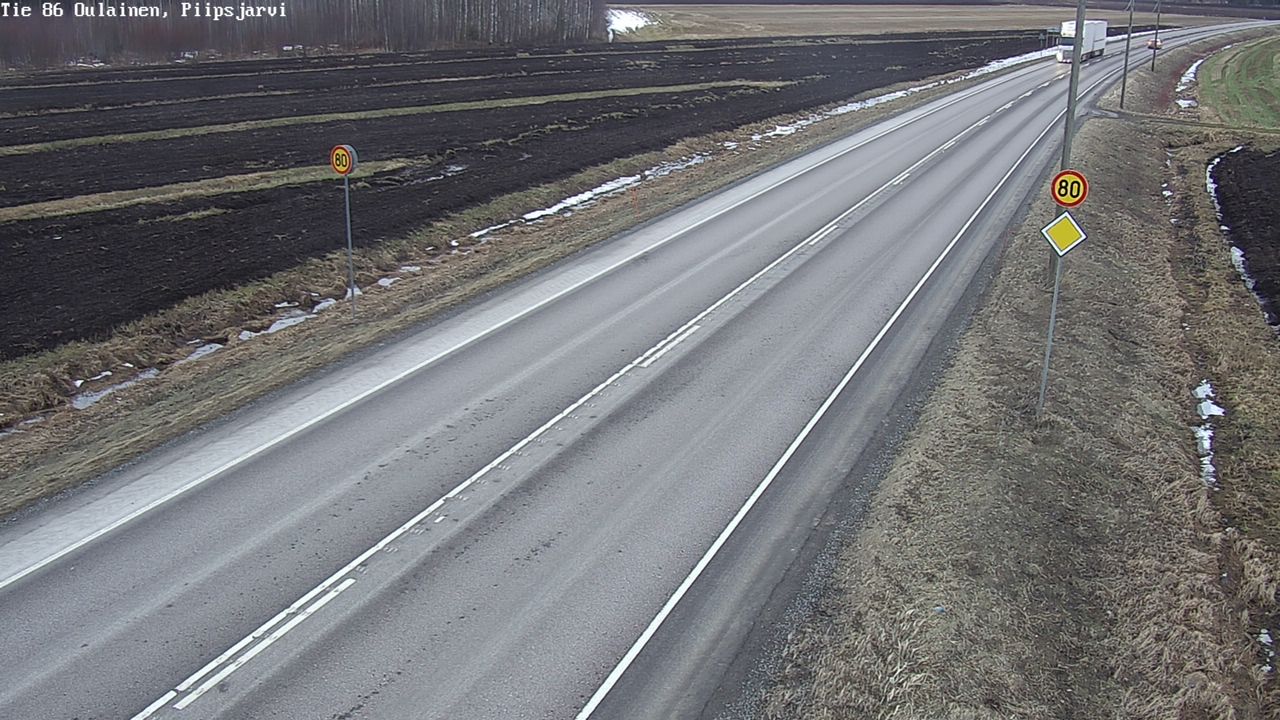 Weather Camera Image Väg 86 Oulais, Piipsjärvi, Oulainen, Pohjois-Pohjanmaa