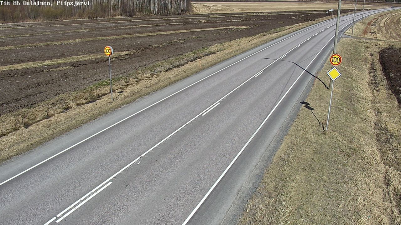 Weather Camera Image Väg 86 Oulais, Piipsjärvi, Oulainen, Pohjois-Pohjanmaa