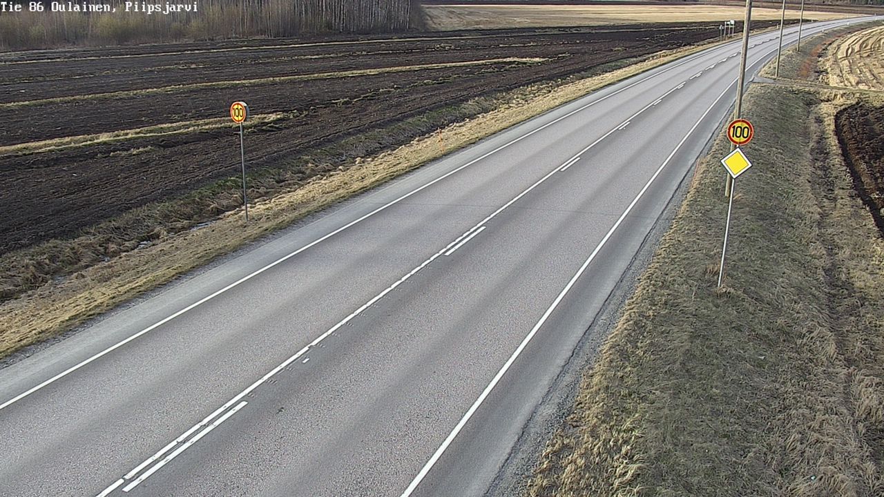 Weather Camera Image Väg 86 Oulais, Piipsjärvi, Oulainen, Pohjois-Pohjanmaa