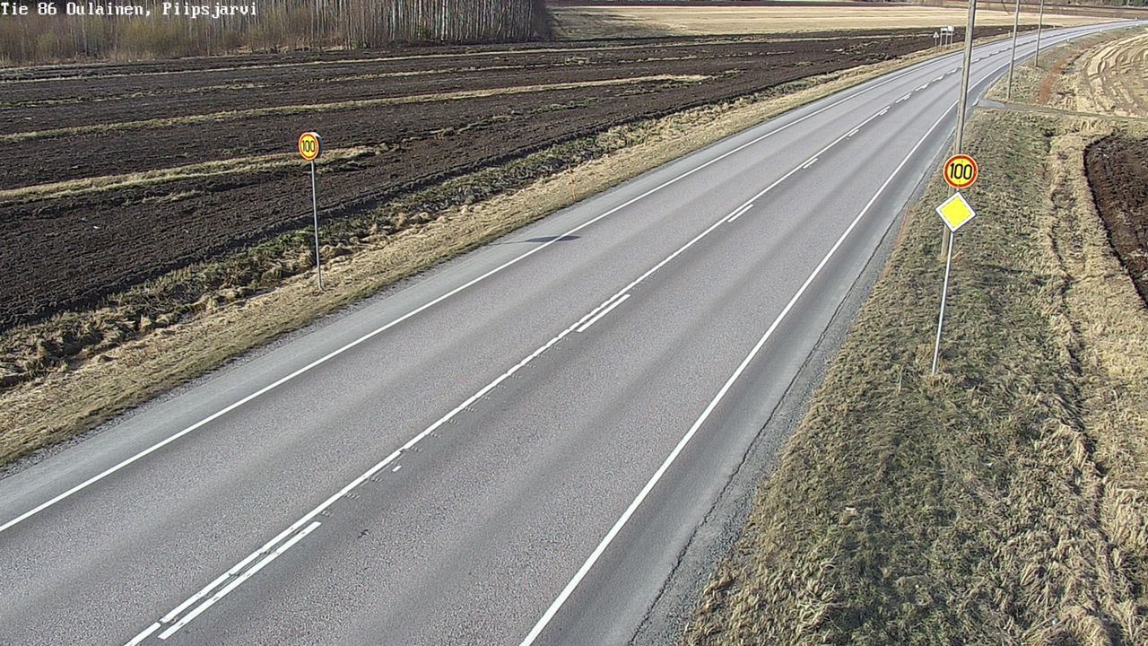 Weather Camera Image Väg 86 Oulais, Piipsjärvi, Oulainen, Pohjois-Pohjanmaa