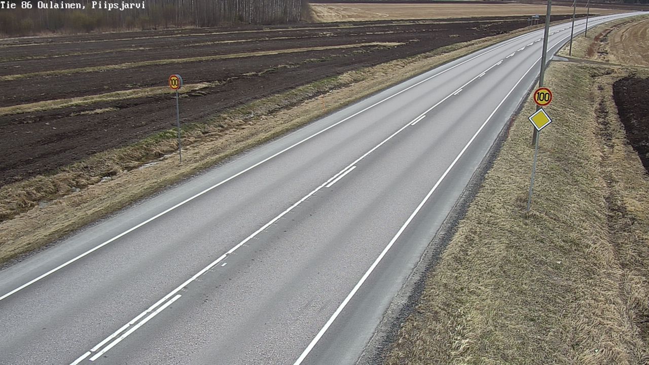 Weather Camera Image Väg 86 Oulais, Piipsjärvi, Oulainen, Pohjois-Pohjanmaa