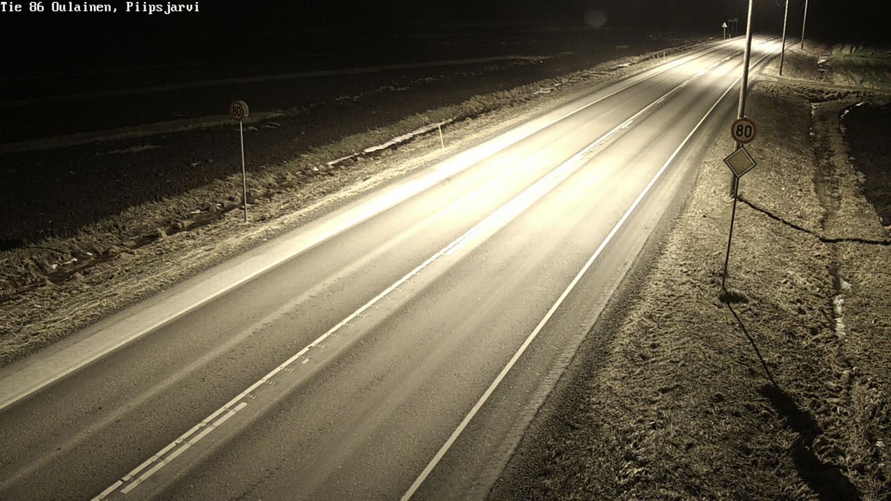Weather Camera Image Väg 86 Oulais, Piipsjärvi, Oulainen, Pohjois-Pohjanmaa