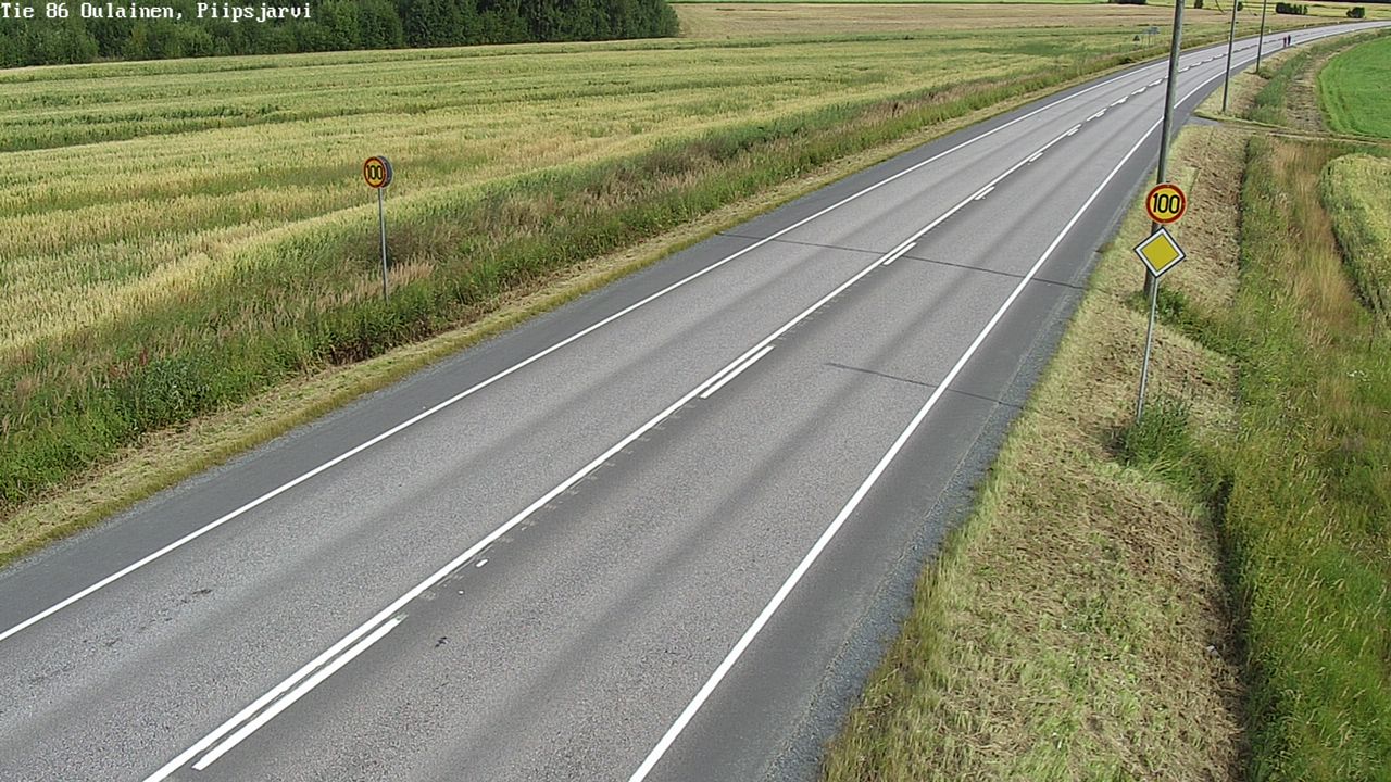 Weather Camera Image Väg 86 Oulais, Piipsjärvi, Oulainen, Pohjois-Pohjanmaa