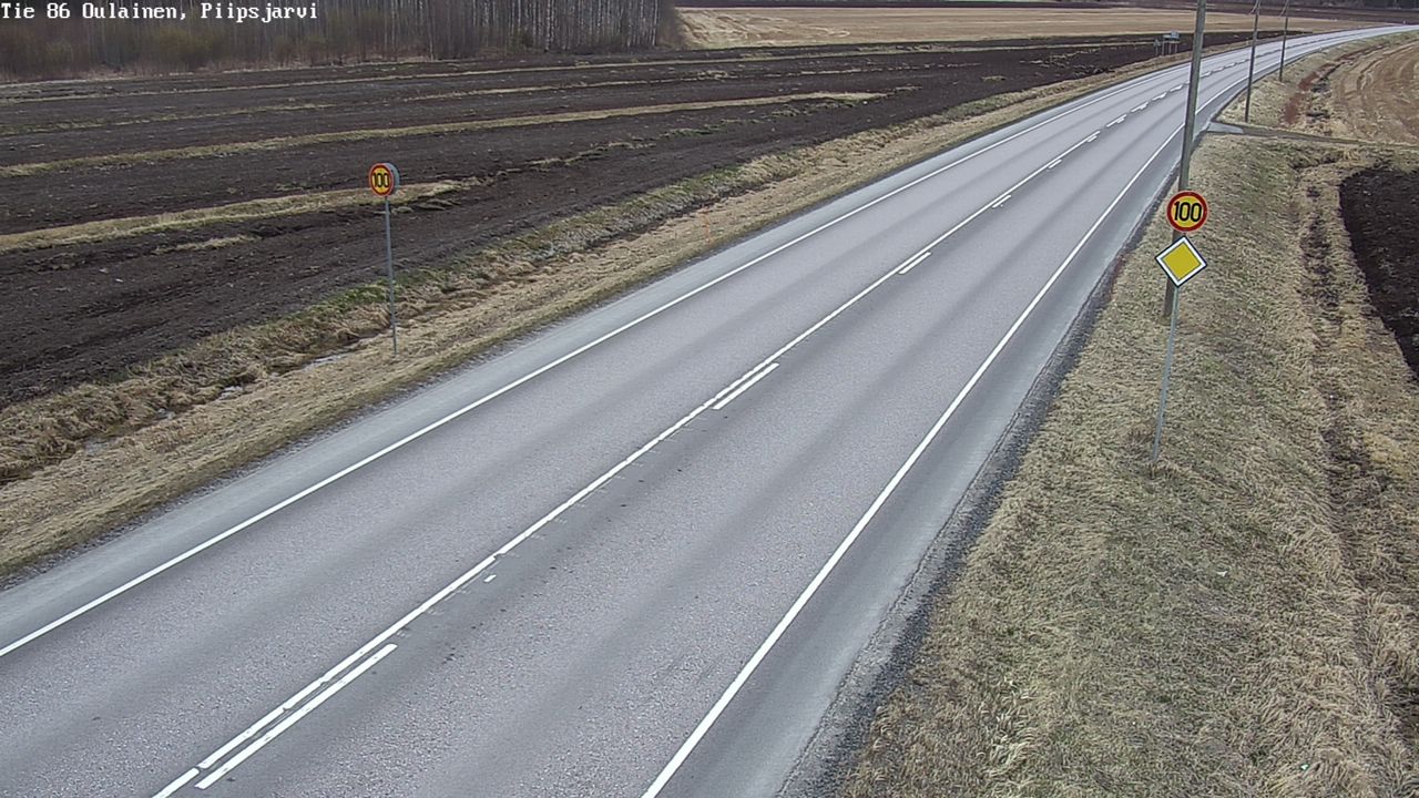 Weather Camera Image Väg 86 Oulais, Piipsjärvi, Oulainen, Pohjois-Pohjanmaa