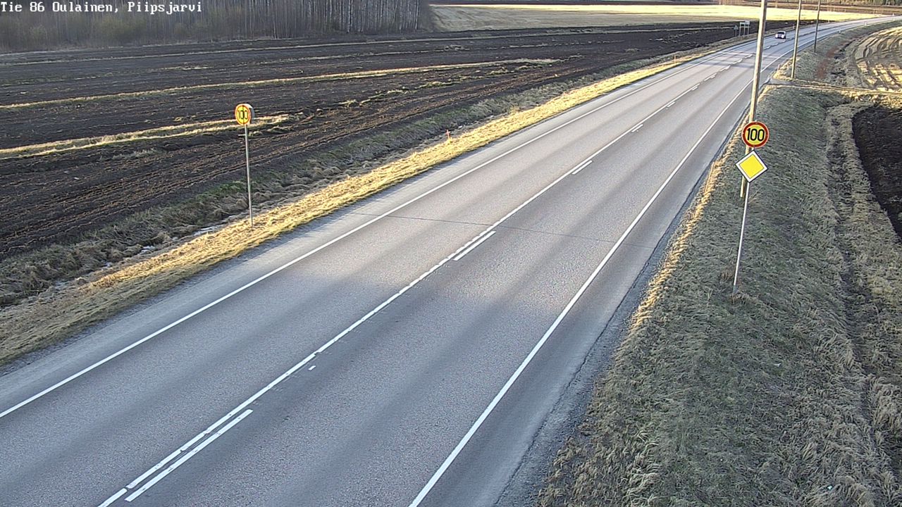 Weather Camera Image Väg 86 Oulais, Piipsjärvi, Oulainen, Pohjois-Pohjanmaa
