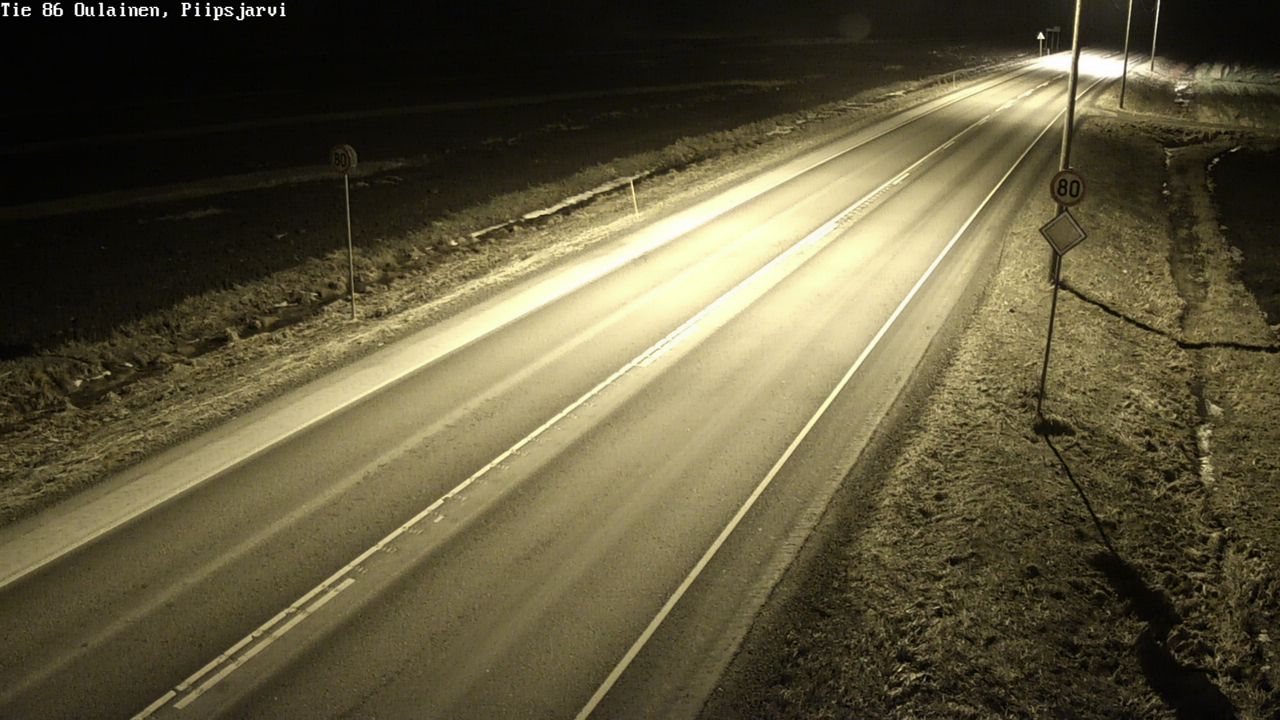 Weather Camera Image Väg 86 Oulais, Piipsjärvi, Oulainen, Pohjois-Pohjanmaa