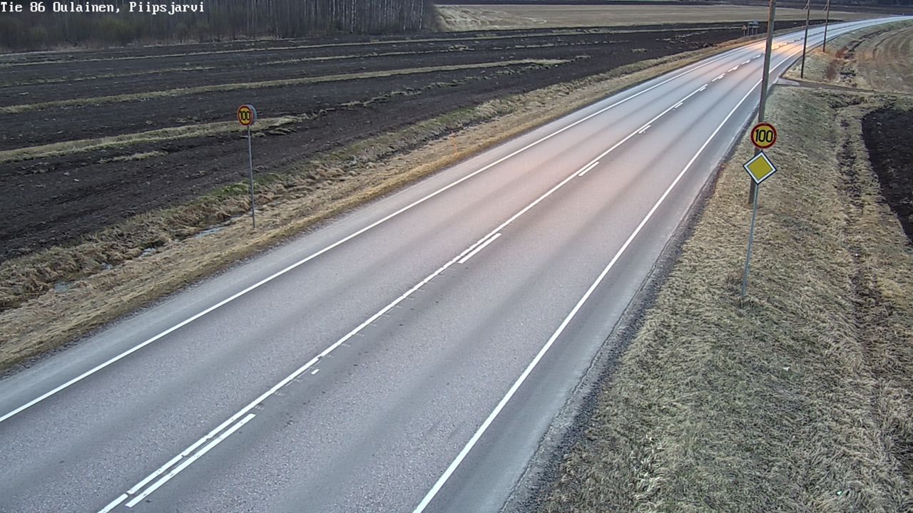 Weather Camera Image Väg 86 Oulais, Piipsjärvi, Oulainen, Pohjois-Pohjanmaa